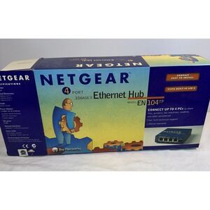 NETGEAR EN104TP 4 Port 10Mbps Ethernet Hub Sealed NIB Retro Vintage Computer